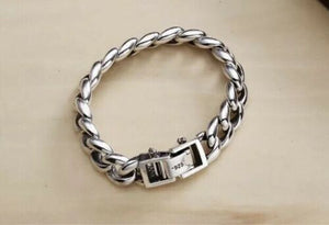 Hallmarked Solid 925 Sterling Silver Round Cuban Curb Link Chunky Heavy Bracelet