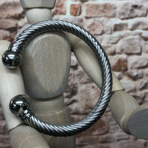 Mens or Ladies Stainless Steel Braided Adjustable Ball End Cuff Bangle Bracelet