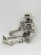 Load image into Gallery viewer, 925 XL Hallmarked Sterling Silver Moveable Jaw &amp; Joints Skeleton Pendant