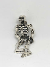 Load image into Gallery viewer, 925 XL Hallmarked Sterling Silver Moveable Jaw &amp; Joints Skeleton Pendant