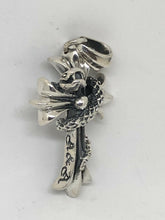 Load image into Gallery viewer, 925 STERLING SILVER COBRA ON GOTHIC CROSS NECKLACE PENDANT