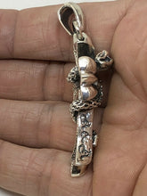 Load image into Gallery viewer, 925 STERLING SILVER COBRA ON GOTHIC CROSS NECKLACE PENDANT