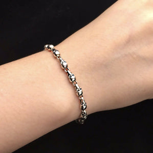 Mens & Ladies 925 Hallmarked Sterling Silver Skull Bracelet Bangle