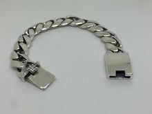 Load image into Gallery viewer, 925 Hallmarked Sterling Silver Cuban Curb Link Box Clasp Chunky Heavy Bracelet