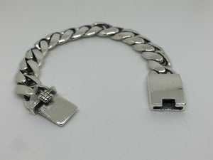 925 Hallmarked Sterling Silver Cuban Curb Link Box Clasp Chunky Heavy Bracelet