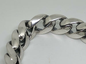 925 Hallmarked Sterling Silver Cuban Curb Link Box Clasp Chunky Heavy Bracelet