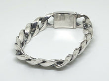 Load image into Gallery viewer, 925 Hallmarked Sterling Silver Cuban Curb Link Box Clasp Chunky Heavy Bracelet