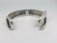 Load image into Gallery viewer, Solid 925 Sterling Silver Heavy Spanner Mens Open Torque Bangle Cuff Bracelet