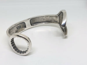 Solid 925 Sterling Silver Heavy Spanner Mens Open Torque Bangle Cuff Bracelet