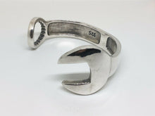 Load image into Gallery viewer, Solid 925 Sterling Silver Heavy Spanner Mens Open Torque Bangle Cuff Bracelet