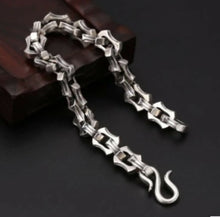 Load image into Gallery viewer, Mens 925 Hallmarked  Sterling Silver Gothic Biker Link Chain Bracelet