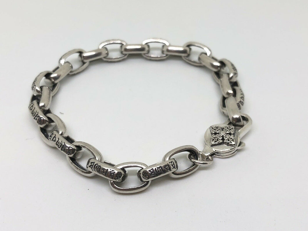 Mens Ladies Womens 925 Hallmarked Sterling Silver Loop Chain Bracelet