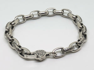 Mens Ladies Womens 925 Hallmarked Sterling Silver Loop Chain Bracelet