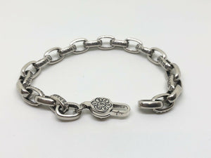 Mens Ladies Womens 925 Hallmarked Sterling Silver Loop Chain Bracelet