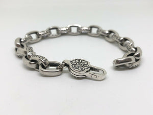 Mens Ladies Womens 925 Hallmarked Sterling Silver Loop Chain Bracelet