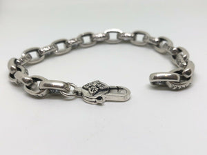 Mens Ladies Womens 925 Hallmarked Sterling Silver Loop Chain Bracelet