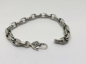 Mens Ladies Womens 925 Hallmarked Sterling Silver Loop Chain Bracelet