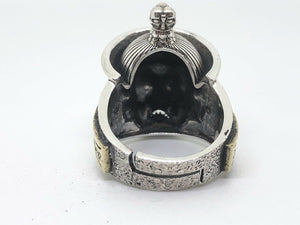 Resizable 925 Hallmarked Sterling Silver Skull Zombie Ring