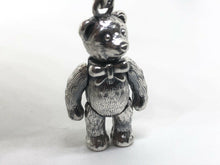 Load image into Gallery viewer, Hallmarked 925 Sterling Silver Jointed Fur Detailed Teddy Bear Necklace &amp; 65 cm Sterling Silver Chain