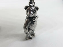 Load image into Gallery viewer, Hallmarked 925 Sterling Silver Jointed Fur Detailed Teddy Bear Necklace &amp; 65 cm Sterling Silver Chain