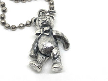 Load image into Gallery viewer, Hallmarked 925 Sterling Silver Jointed Fur Detailed Teddy Bear Necklace &amp; 65 cm Sterling Silver Chain