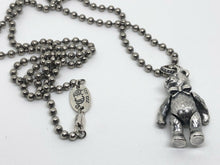 Load image into Gallery viewer, Hallmarked 925 Sterling Silver Jointed Fur Detailed Teddy Bear Necklace &amp; 65 cm Sterling Silver Chain