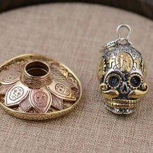 Load image into Gallery viewer, 925 Hallmarked Sterling Silver Mexican Skull Pendant Necklace Day Of The Dead