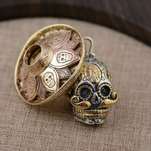 Load image into Gallery viewer, 925 Hallmarked Sterling Silver Mexican Skull Pendant Necklace Day Of The Dead