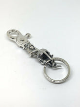 Load image into Gallery viewer, Solid 925 Silver Hallmarked  Skull Keyring Chain