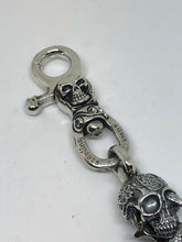 Load image into Gallery viewer, Solid 925 Silver Hallmarked  Skull Keyring Chain