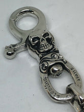 Load image into Gallery viewer, Solid 925 Silver Hallmarked  Skull Keyring Chain