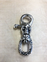 Load image into Gallery viewer, Solid 925 Hallmarked Sterling Silver Unique Skull  Biker Punk Keychain