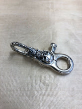 Load image into Gallery viewer, Solid 925 Hallmarked Sterling Silver Unique Skull  Biker Punk Keychain