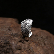 Load image into Gallery viewer, Resizeable 925 Sterling Silver Angel Feather Wings Bird Wing Wrap Around Ring