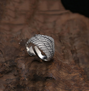 Resizeable 925 Sterling Silver Angel Feather Wings Bird Wing Wrap Around Ring