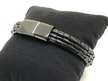 Load image into Gallery viewer, Mens or Ladies Chunky Thick Genuine Flat Leather Braided Wristband Bracelet Stainless Steel Clasp