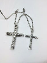 Load image into Gallery viewer, Hallmarked Large Or Small Sterling Silver Cross And Chain Set