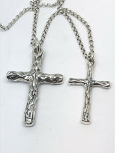 Load image into Gallery viewer, Hallmarked Large Or Small Sterling Silver Cross And Chain Set