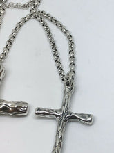 Load image into Gallery viewer, Hallmarked Large Or Small Sterling Silver Cross And Chain Set