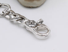 Load image into Gallery viewer, Solid 925 Sterling Silver Hallmarked KeyRing Biker Punk Gothic Keychain