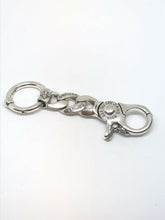 Load image into Gallery viewer, Solid 925 Sterling Silver Hallmarked KeyRing Biker Punk Gothic Keychain