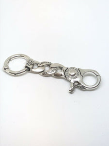 Solid 925 Sterling Silver Hallmarked KeyRing Biker Punk Gothic Keychain