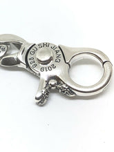 Load image into Gallery viewer, Solid 925 Sterling Silver Hallmarked KeyRing Biker Punk Gothic Keychain