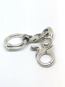 Solid 925 Sterling Silver Hallmarked KeyRing Biker Punk Gothic Keychain