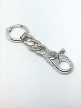 Load image into Gallery viewer, Solid 925 Sterling Silver Hallmarked KeyRing Biker Punk Gothic Keychain