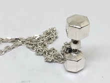 Load image into Gallery viewer, Hallmarked Dumbbell Barbell Weight Pendant &amp; 50 cm Silver Chain