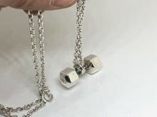 Load image into Gallery viewer, Hallmarked Dumbbell Barbell Weight Pendant &amp; 50 cm Silver Chain