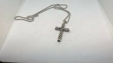 Load image into Gallery viewer, 925 Silver Vintage Hallmarked Embossed Cross Necklace Pendant