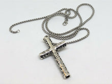 Load image into Gallery viewer, 925 Silver Vintage Hallmarked Embossed Cross Necklace Pendant