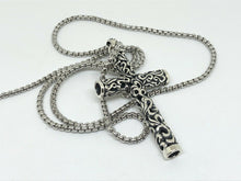 Load image into Gallery viewer, 925 Silver Vintage Hallmarked Embossed Cross Necklace Pendant